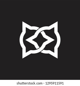 linked circle triangle object flat logo