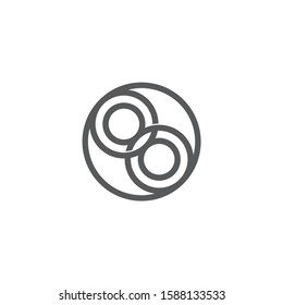 linked circles object chain overlap logo vector