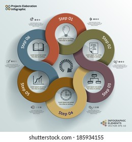 Linked Circles Projects Elaboration Infographic Background