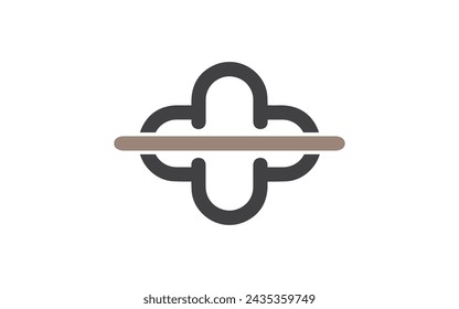 linked cross outline or plus logo for medical logo, linked arrow shine cute design logo vector Free Vector and Free eps
