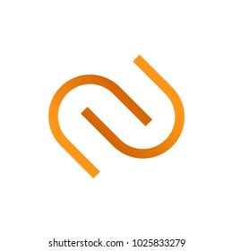 Linked Curved Letter Symbol Vector Illustration Graphic Design