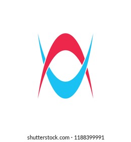 linked curves arrows logo vector