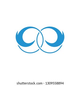 linked curves arrows simple circle logo vector