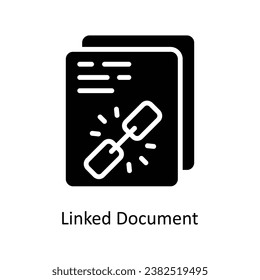 Linked Document vector  Solid Design illustration. Symbol on White background EPS 10 File 
