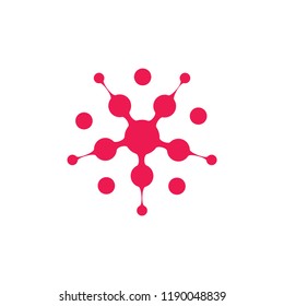 linked dots in circle logo vector