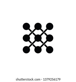 linked dots network overlapping logo vector