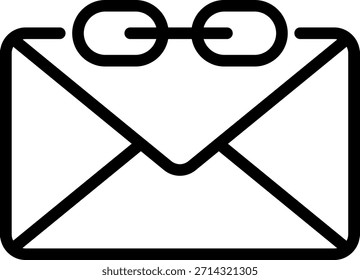 Icono de correo electrónico vinculado: concepto de comunicación segura