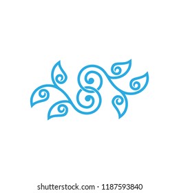 linked floral shape symbol vector