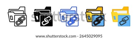 Linked Folders Icon Collection With Multiple Styles