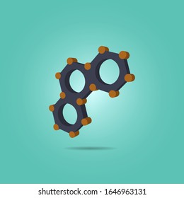 Linked gears isometric icon. Simple color vector of science icons for ui and ux, website or mobile application