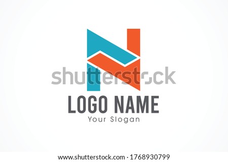 linked geometric letter n logo