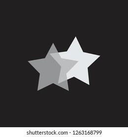 linked geometric two star symbol logo vector