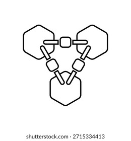 Linked Hexagons Network sign Symbol