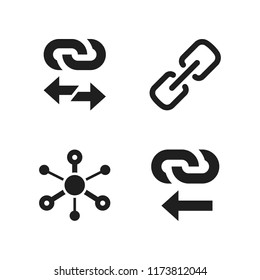 linked icon. 4 linked vector icons set. network and link icons for web and design about linked theme