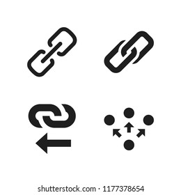 linked icon. 4 linked vector icons set. link, networking and links icons for web and design about linked theme