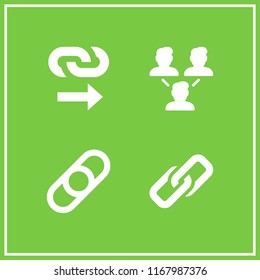 linked icon. 4 linked vector set. link, links and networking icons for web and design about linked theme