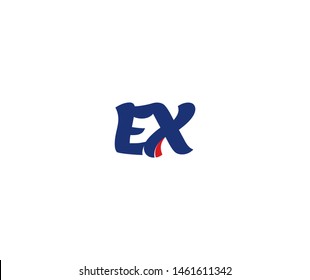 Linked Initial Letter EX Arrow Stylish Shape Logo