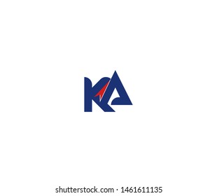 Linked Initial Letter KA Arrow Stylish Shape Logo