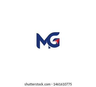 Linked Initial Letter MG Arrow Stylish Shape Logo