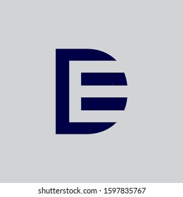 linked Letter E and D, D and E, ED, DE logo icon design template elements