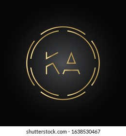 Linked Letter KA Logo Design vector Template. Creative Abstract KA Minimal, Flat Logo Design Vector Illustration