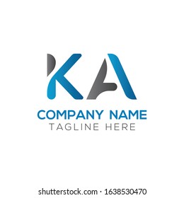 Linked Letter KA Logo Design vector Template. Creative Abstract KA Minimal, Flat Logo Design Vector Illustration