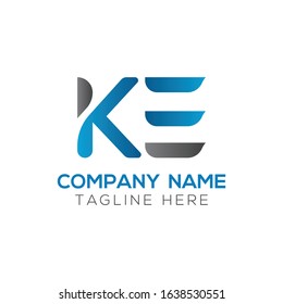Linked Letter KE Logo Design vector Template. Creative Abstract KE Minimal, Flat Logo Design Vector Illustration