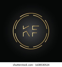 Linked Letter KF Logo Design vector Template. Creative Abstract KF Logo Vector Illustration