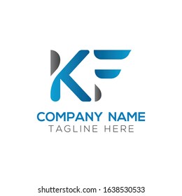 Linked Letter KF Logo Design vector Template. Creative Abstract KF Logo Vector Illustration