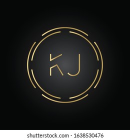 Linked Letter KJ Logo Design vector Template. Creative Abstract KJ Logo Vector Illustration
