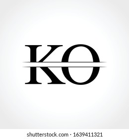 Linked Letter KO Logo Design vector Template. Creative Abstract KO monogram Logo Design Vector Illustration