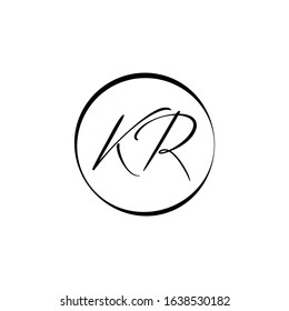 Linked Letter KR Logo Design vector Template. Creative Abstract KR Logo Vector Illustration
