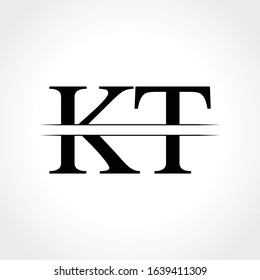 Linked Letter KT Logo Design vector Template. Creative Abstract KT monogram Logo Design Vector Illustration