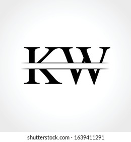 Linked Letter KW Logo Design vector Template. Creative Abstract KW monogram Logo Design Vector Illustration
