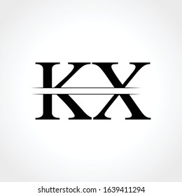Linked Letter KX Logo Design vector Template. Creative Abstract KX monogram Logo Design Vector Illustration