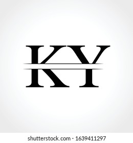 Linked Letter KY Logo Design vector Template. Creative Abstract KY monogram Logo Design Vector Illustration