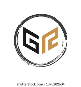 Diseño del logotipo de rg de letras vinculadas. Diseño vectorial simple con borde.