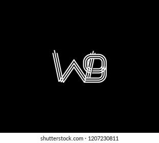 Linked Letter W9 Linear Stripe Monogram Modern Logo Illustration