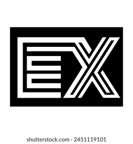 linked letters E and X logo design