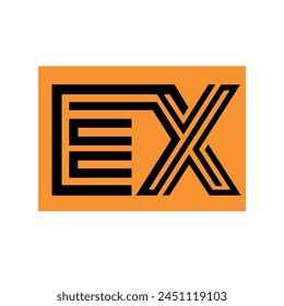 linked letters E and X logo design