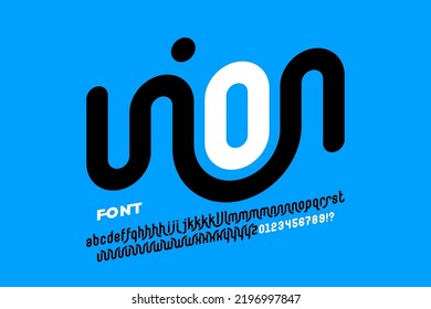 Linked letters font design, alphabet letters and numbers vector illustration