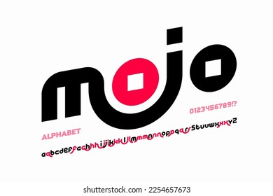Linked letters font design, alphabet and numbers vector illustration