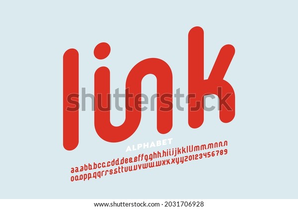 Linked letters font design, alphabet and\
numbers vector\
illustration