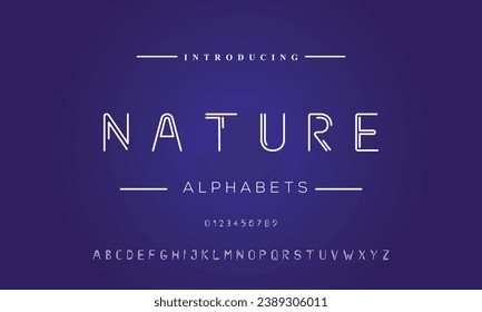 Linked letters font design, union alphabet letters and numbers vector illustration