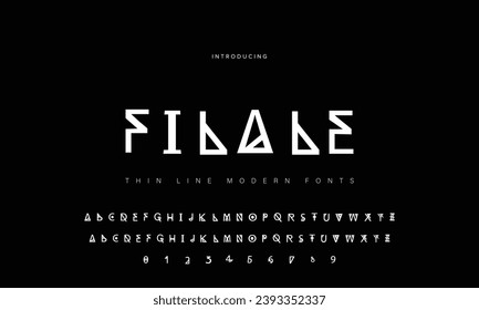 Schriftart mit verknüpften Buchstaben, Zusammenstellung von Buchstaben und Zahlen, Vektorgrafik