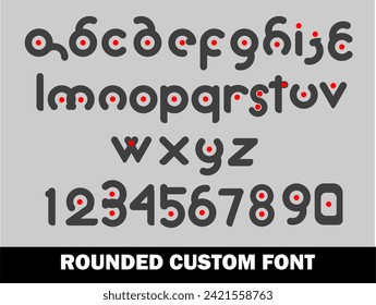 Linked letters font design, union alphabet letters and numbers vector illustration