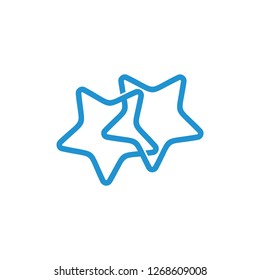 linked line geometric two star symbol logo vector