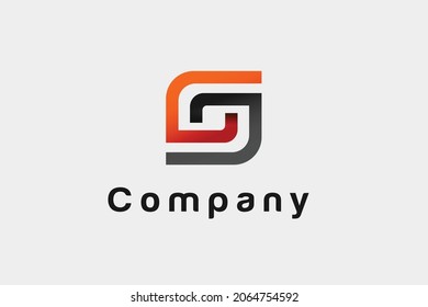 gelinkte Linie orange und grau als Logotyp Buchstaben S und G einzeln auf weißem Hintergrund