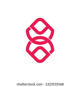 linked lines art abstract logo vector
