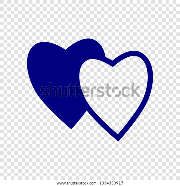 Linked Love Heart Symbol Vector Navy Stock Vector Royalty Free